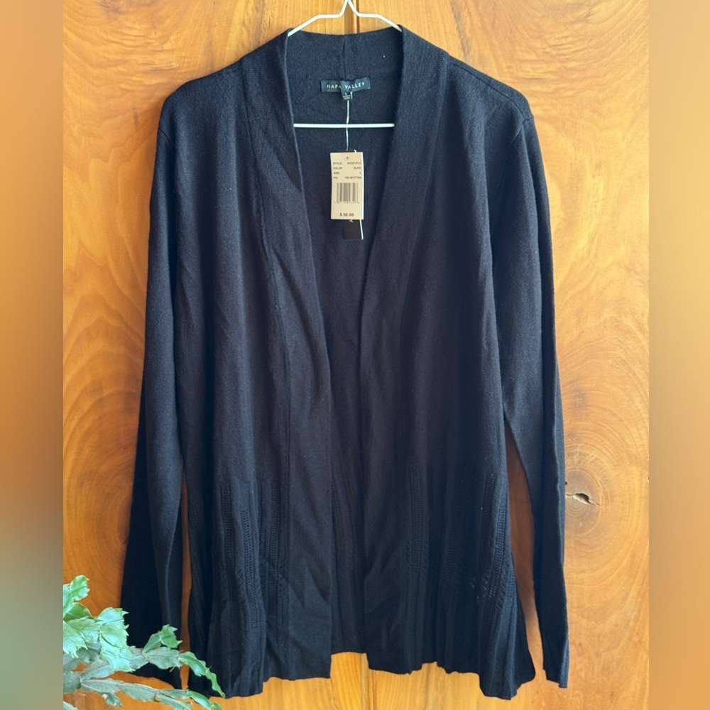 Napa Valley Lacey Elegant Black Cardigan